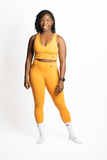 OTG Athleisure M / Orange Cinched Tank-  Tops